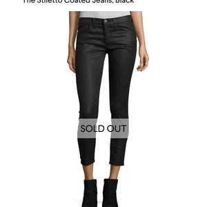 Current Elliott stiletto coated black denim